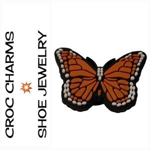 6/$20 * Croc Rubber Shoe Charm * Orange Butterfly 🦋 Nature * Jewelry